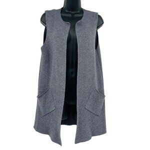 Cocogio Women's Wool Blend Sleeveless Open Front Cardigan‎ Size M Lagenlook Knit